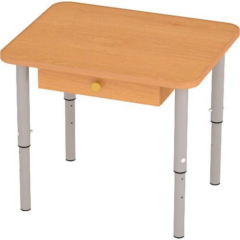 Изображение товара Стол-парта одноместная на регулируемых ножках М-84-2 буковый с ящиком для учебных заведений