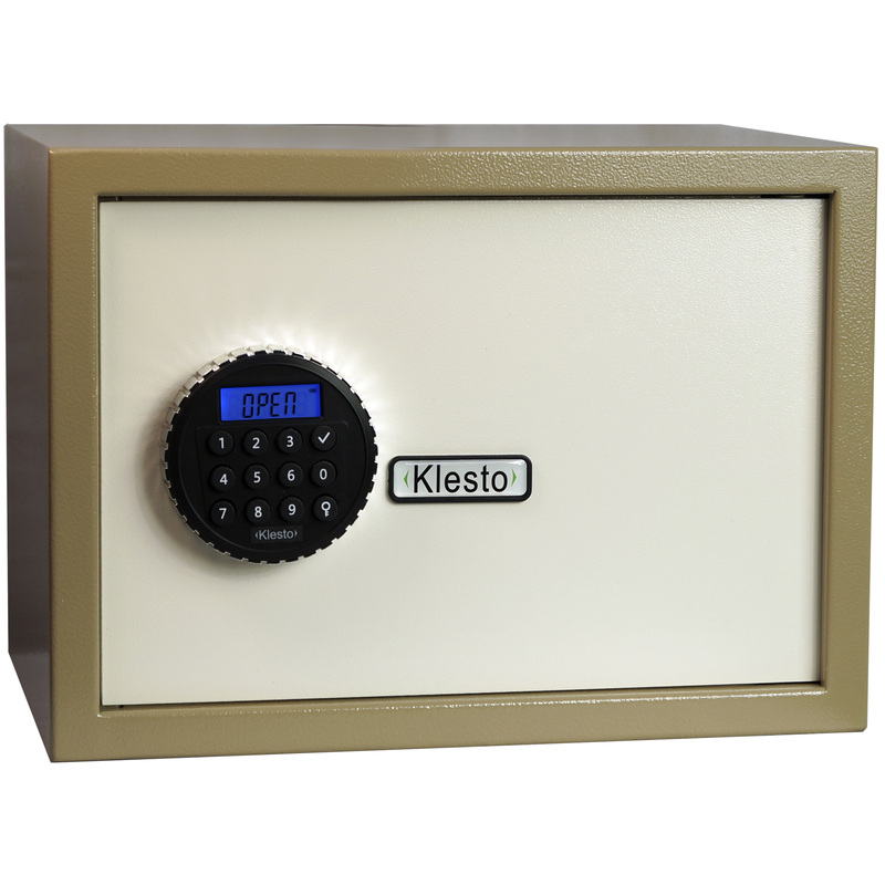 Изображение товара Мебельный сейф Klesto 25E с электронным замком, бежево-белый