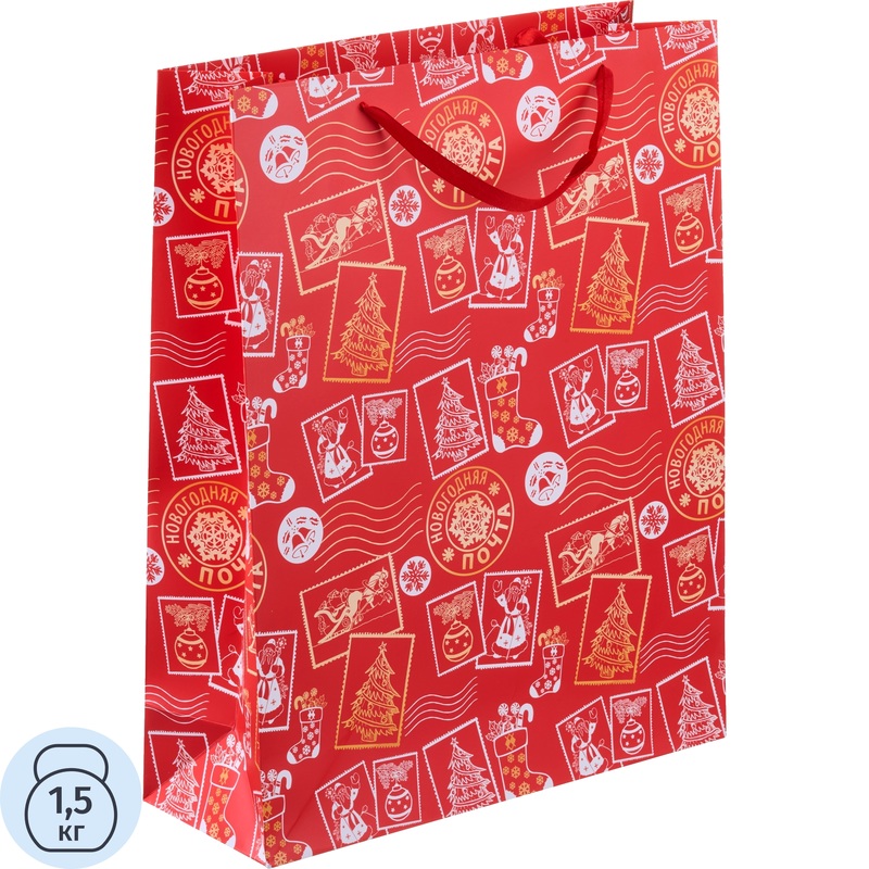 Изображение товара Подарочный ламинированный пакет для Нового года 40x31x11.5 см Дарите Счастье
