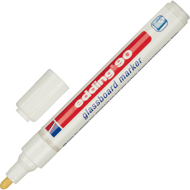 Изображение товара Маркер для стеклянных досок Edding E-90/049 белый 2-3 мм конусообразный наконечник