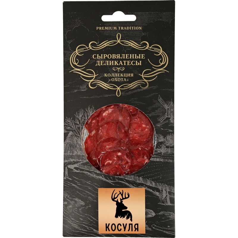 Изображение товара Сыровяленая колбаса из косули и говядины 75 г натуральный вкус