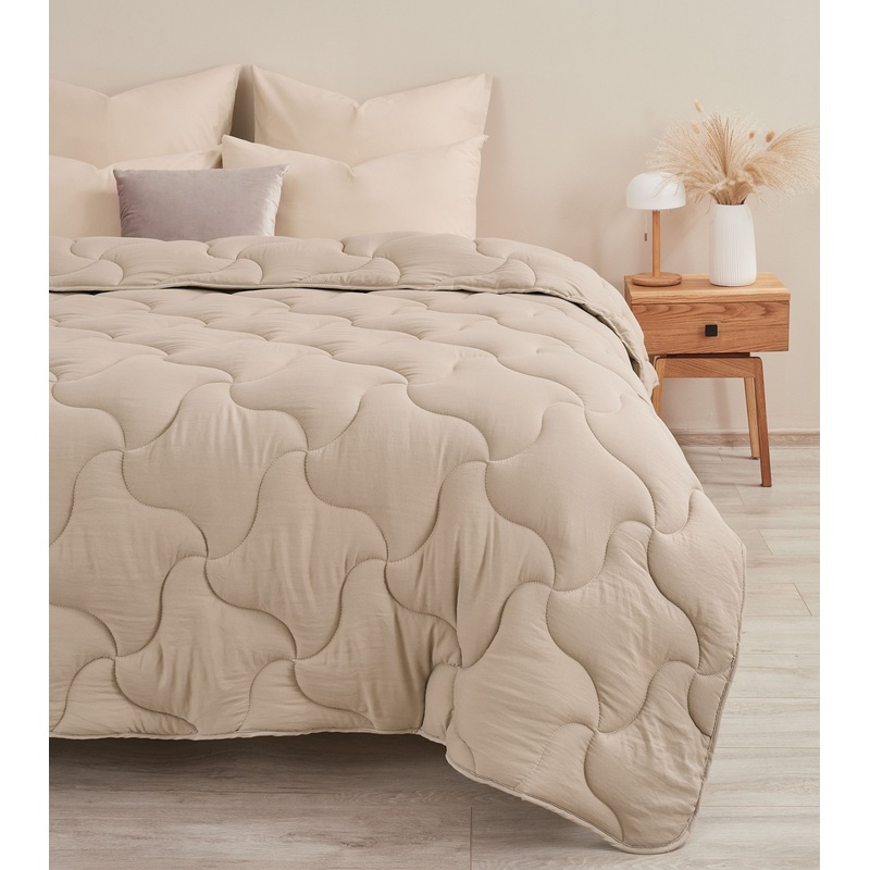 Изображение товара Одеяло 2-спальное Guten Morgen 172x205 см стёганое без канта светло-бежевое