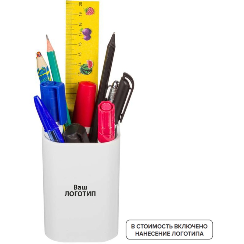 Изображение товара Подставка-стакан Attache белая для канцелярии с нанесением логотипа