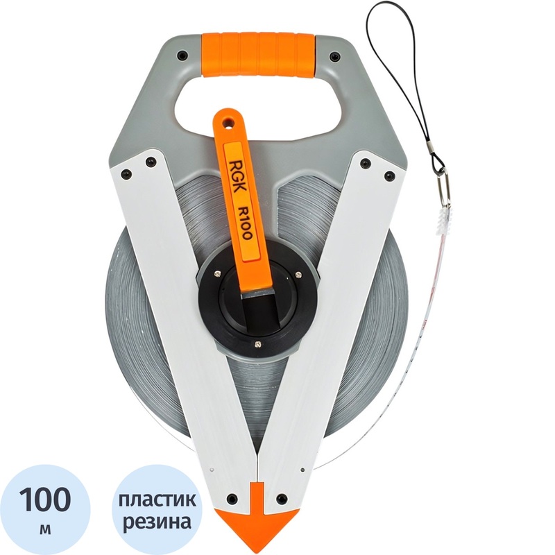 Изображение товара Рулетка измерительная RGK 100 м x 12 мм с фиксатором (4610011872846)