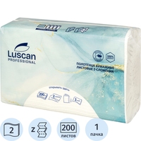 Полотенца бумажные листовые Luscan Professional H2 Z-сложение 2-слойные  белые 200 листов
