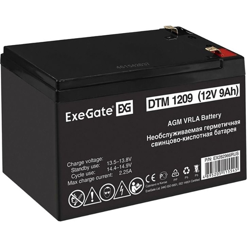Изображение товара Батарея для ИБП ExeGate DTM 1209 12 В 9 Ач AGM F2 КНР