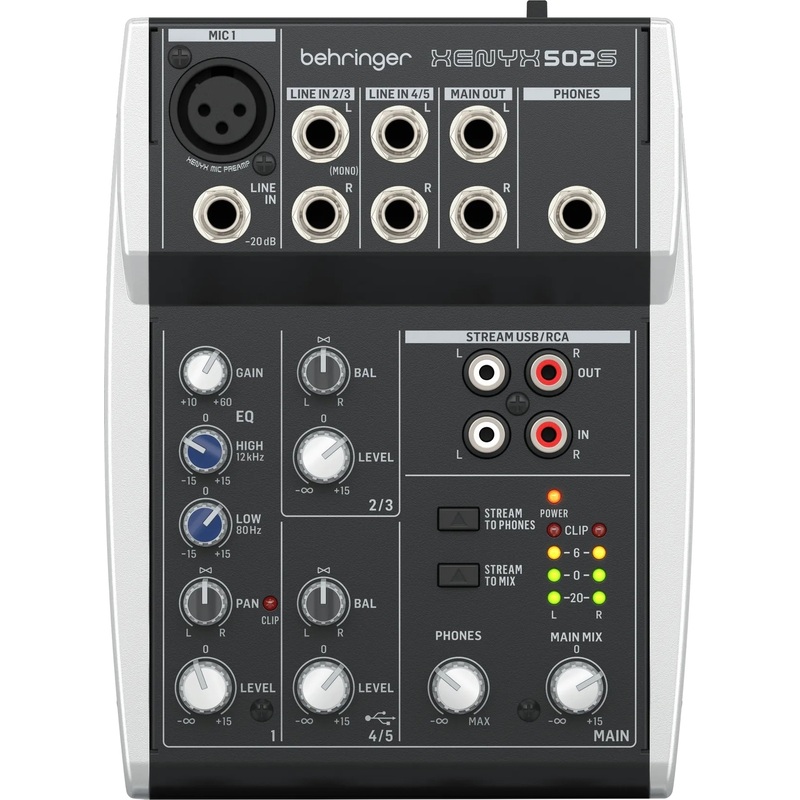 Изображение товара Микшерный пульт Behringer XENYX 502S 5 каналов аналоговый микшер с USB