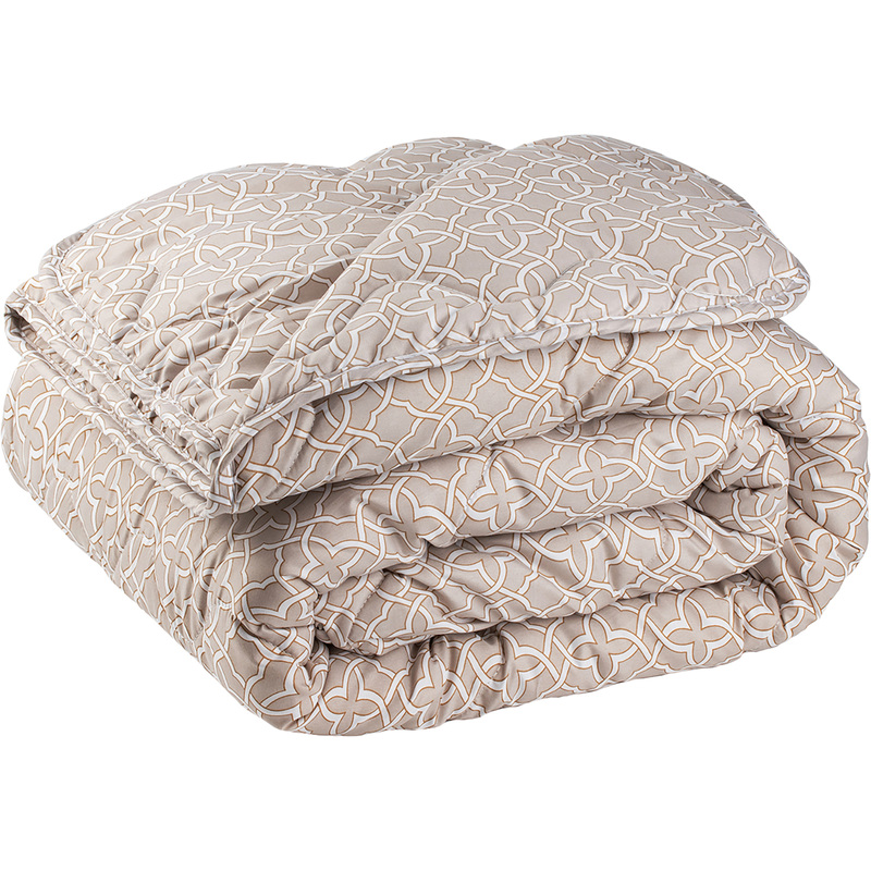 Изображение товара Одеяло евро Эльф 200x215 см стёганое с кантом бежевое из овечьей шерсти