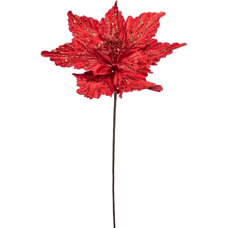 Изображение товара Украшение Magic Time Цветок на стебле полиэстер красное