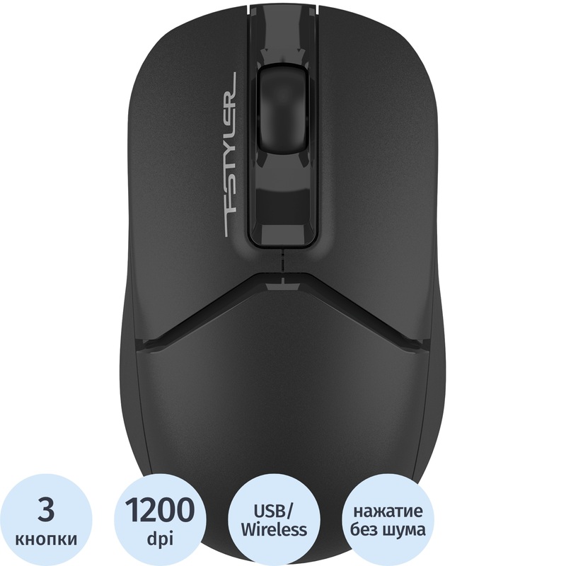 Изображение товара Беспроводная мышь A4Tech Fstyler FG12S черная с радиоканалом