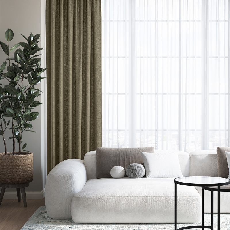 Изображение товара Штора Волшебная ночь Блэкаут 150x270 см коричневая для спальни и гостиной