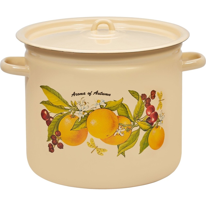 Изображение товара Кастрюля Лысьвенские эмали 12 л из эмалированной стали с крышкой