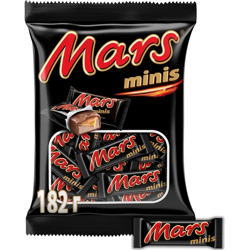 Изображение товара Шоколадные батончики Mars minis с карамелью и нугой 182 г