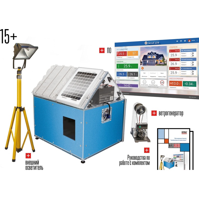Изображение товара Набор демонстрационный по изучению основ механики, пневматики и возобновляемых источников энергии Научные развлечения 2.14.22