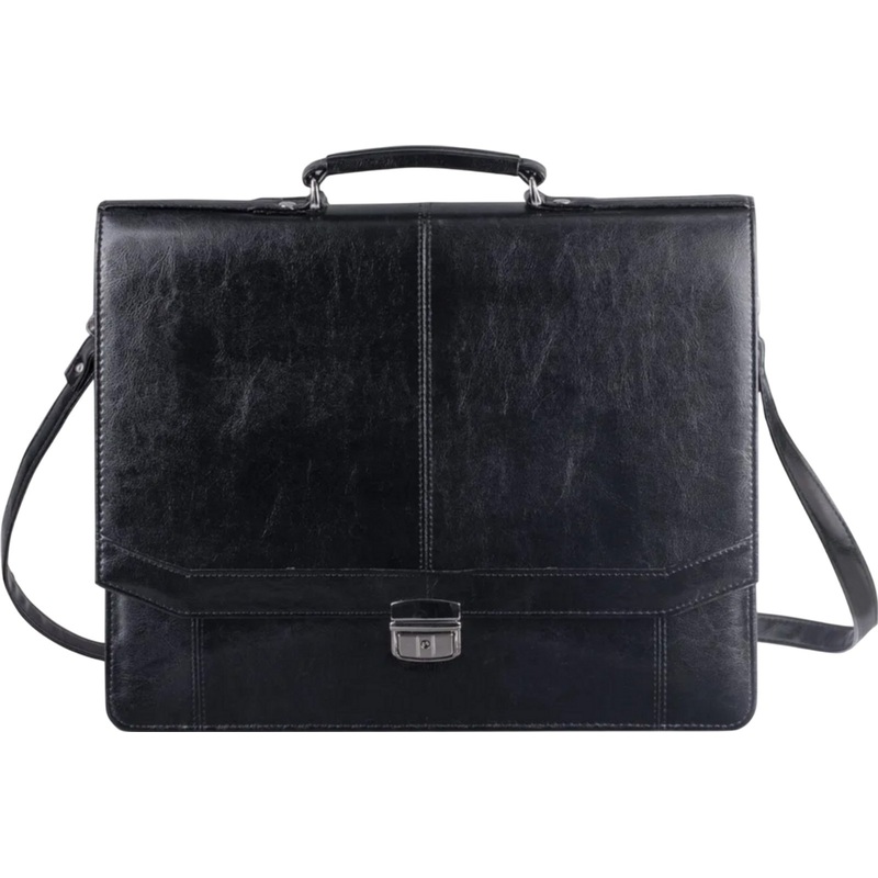 Изображение товара Портфель бизнес черный из искусственной кожи Актуальный стиль и вместительность