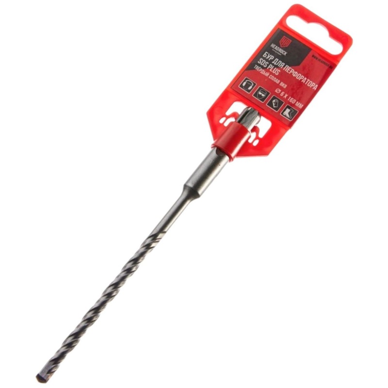 Изображение товара Бур HeadRock SDS-plus 6х160 мм для бетона кирпича и камня