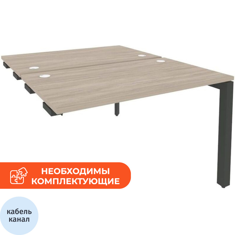 Изображение товара Рабочая станция на 2 рабочих места ONIX-П O.MP-D.SPR-2.7 (дуб аттик/антрацит, 1180х1475х750 мм)