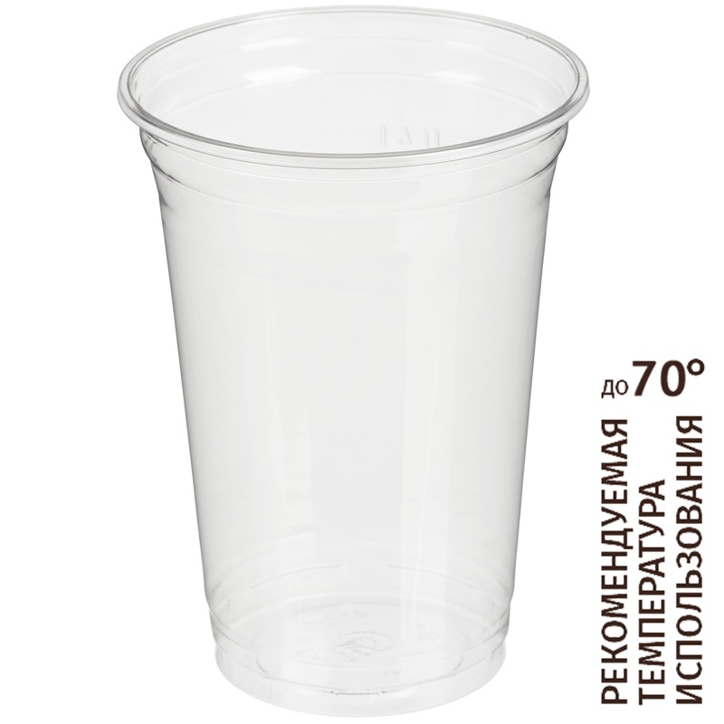 Изображение товара Уценённые одноразовые пластиковые стаканы 400 мл прозрачные 1000 штук Россия