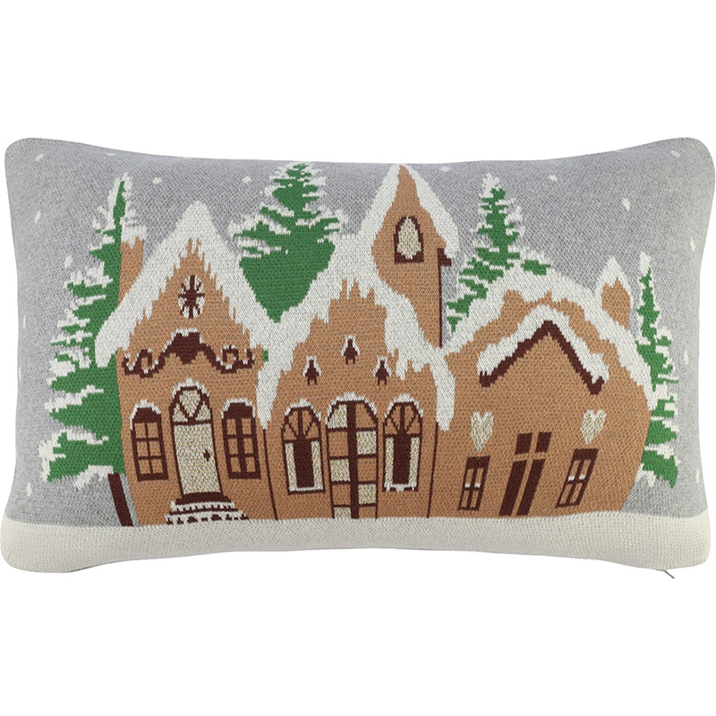 Изображение товара Подушка декоративная Tkano Christmas Village 40x60 см хлопок разноцветная (TK25-CU0017)