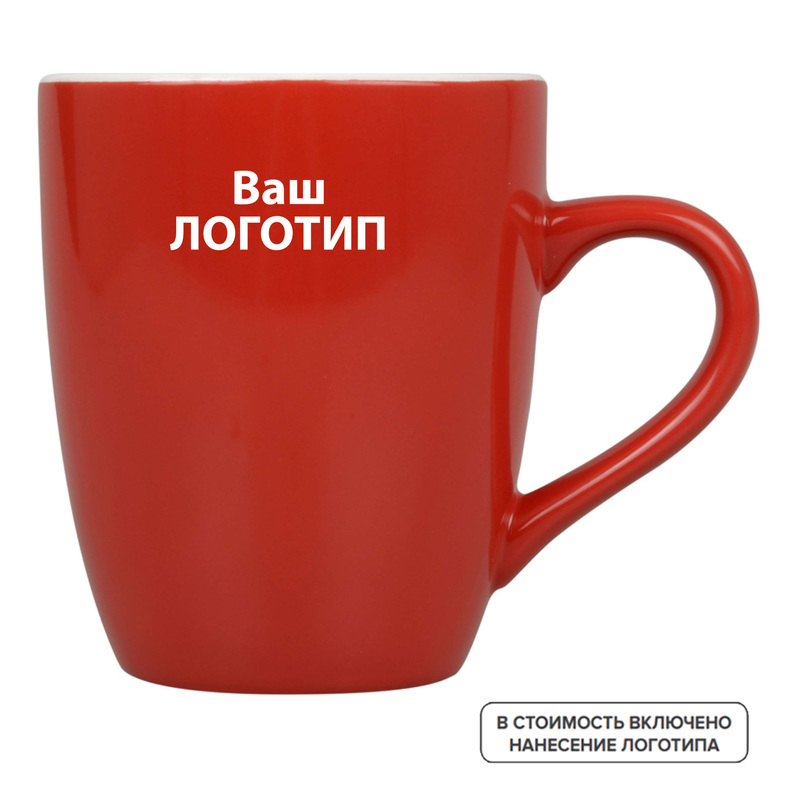 Изображение товара Кружка Tulip керамическая 350 мл с индивидуальной одноцветной печатью (870651, 108 штук в упаковке)
