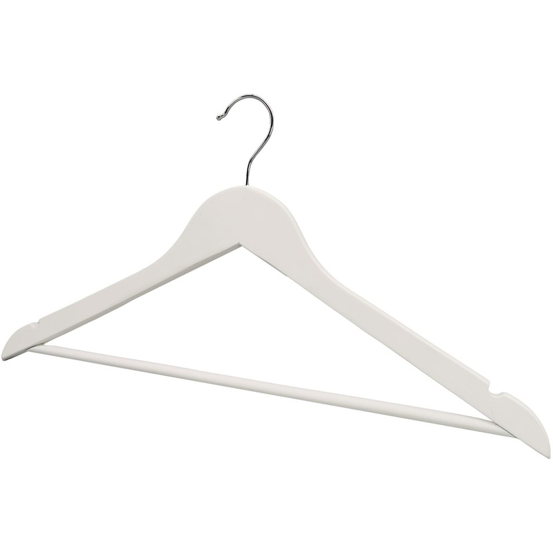 Изображение товара Вешалка-плечики Комус Мебель WH018 белая 44,5 см для верхней одежды