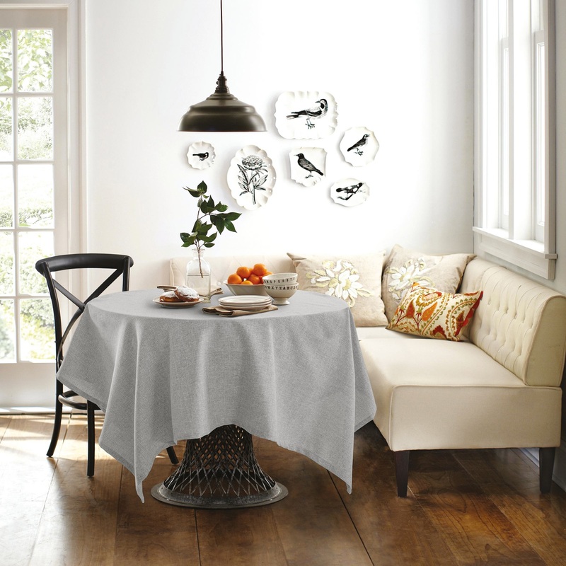 Изображение товара Скатерть прямоугольная Волшебная Ночь 165x200 см полиэстер рогожка светло-серая