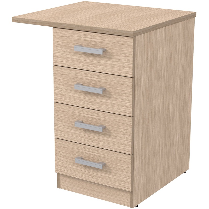 Изображение товара Тумба приставная без замка шамони тёмный 550х600х750 мм 4 ящика