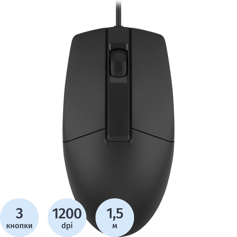 Изображение товара Проводная мышь A4Tech OP-330 черная оптическая USB 1200 dpi