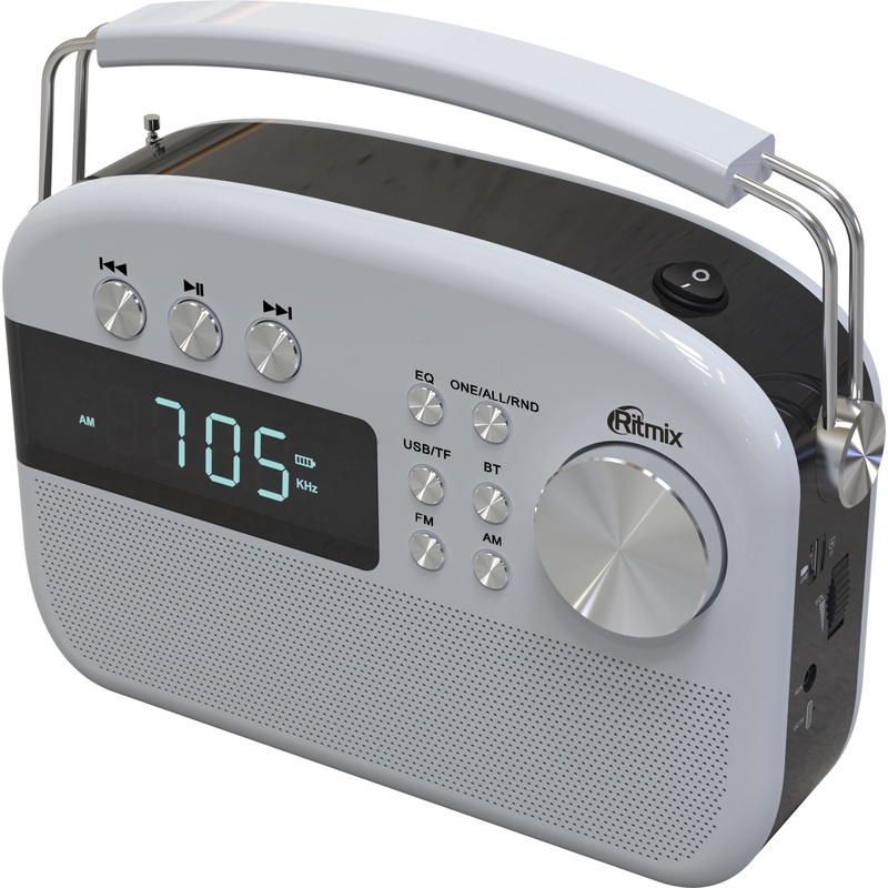 Изображение товара Радиоприемник Ritmix RPR-705 белый портативный цифровой FM AM поддержка micro SD