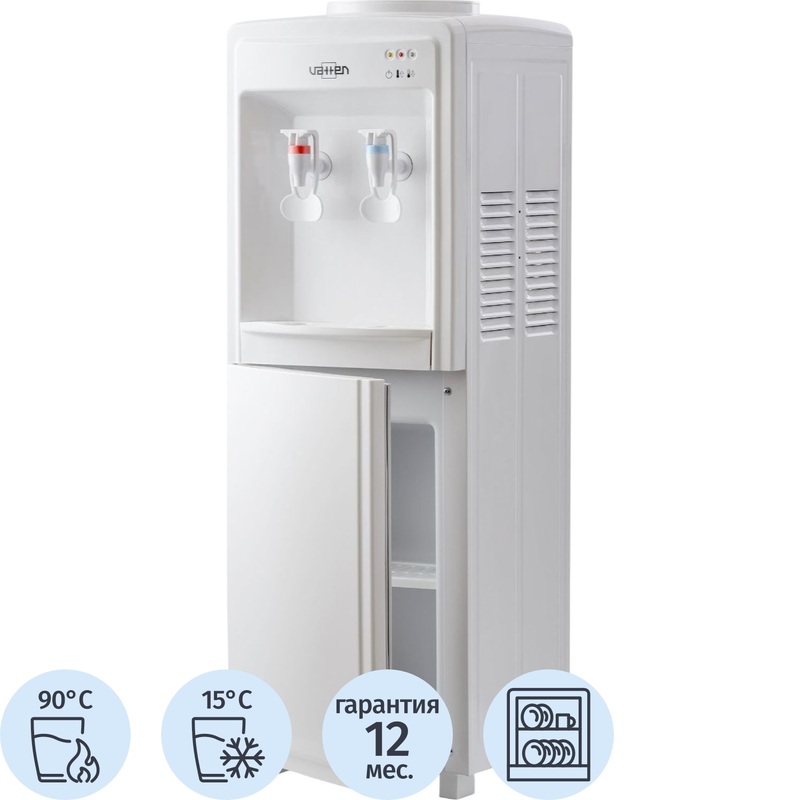 Изображение товара Кулер для воды Vatten V09WE белый с нагревом и охлаждением напольный