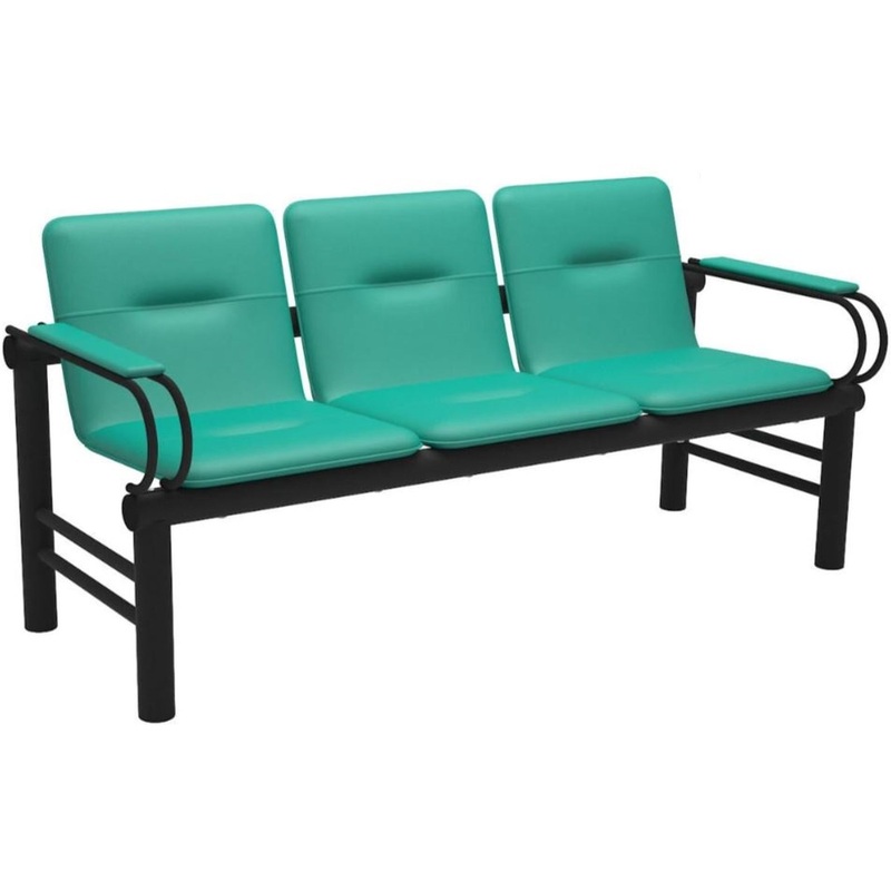 Изображение товара Многоместная секция СМ105UN-02 голубая - удобная мебель для дома и офиса