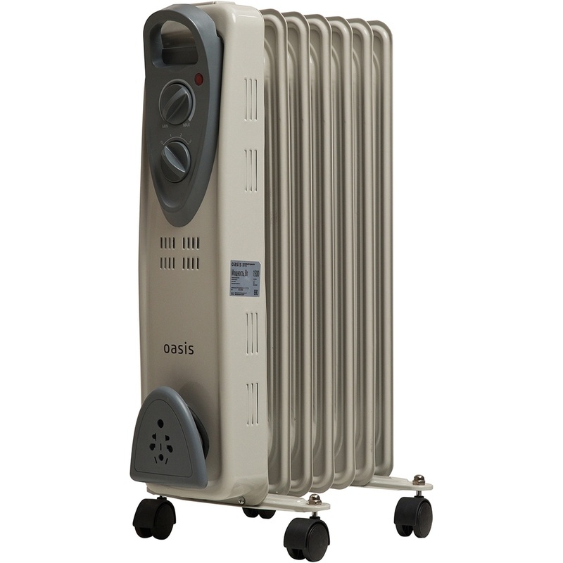 Изображение товара Масляный радиатор Oasis US-15 1500 Вт 7 секций белый для обогрева помещения