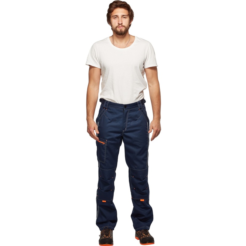 Изображение товара Мужские рабочие летние брюки л34-БР со светоотражающим каналом синие 48-50 см