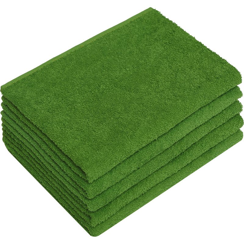 Изображение товара Набор полотенец махровых 5 штук в упаковке 40x70 см 440 г/кв.м тёмно-салатовые