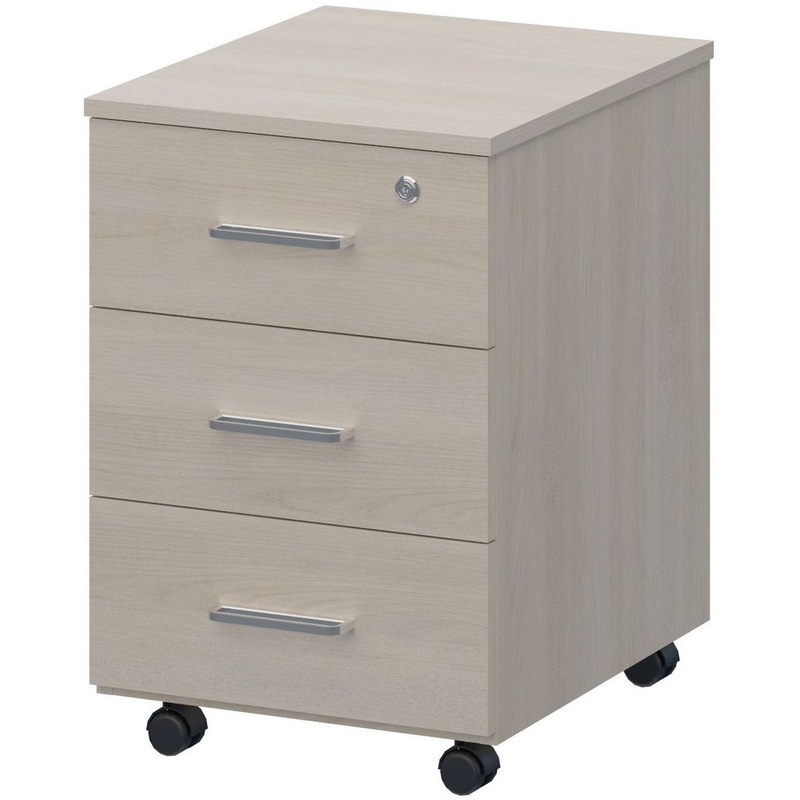 Изображение товара Тумба подкатная Fregat Easy to lead 129Т103 с 3 ящиками и замком дуб скандинавский