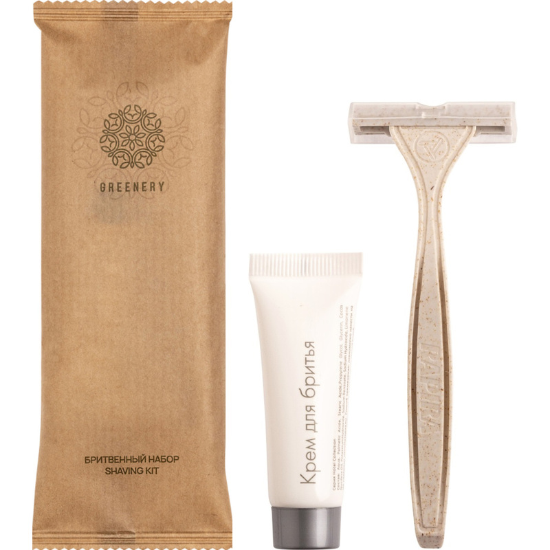 Изображение товара Бритвенный набор Greenery флоупак крафт 150 штук для гостиниц и путешествий