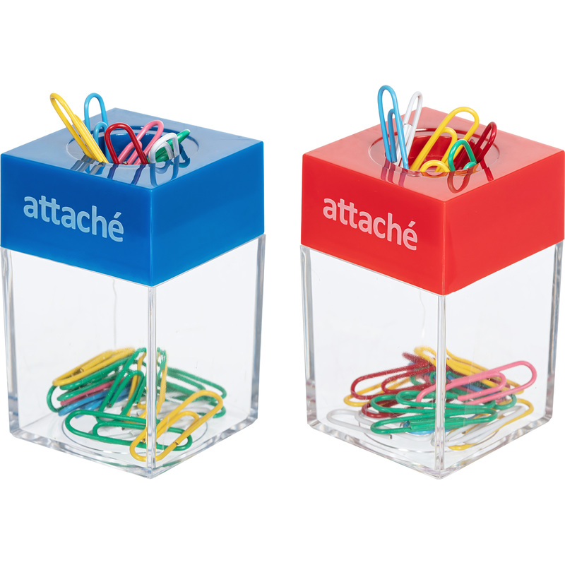 Изображение товара Магнитная пластиковая скрепочница Attache с 20 скрепками 28 мм