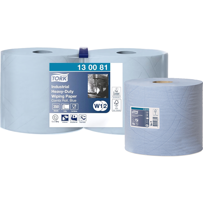 Изображение товара Протирочная бумага Tork W1/W2 синяя 3-слойная 2 рулона
