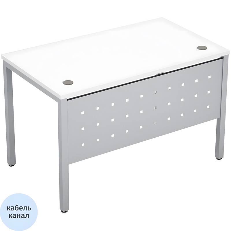 Изображение товара Рабочий стол прямой Avance 6МК.008 белый/алюминий матовый 1200х700х750 мм