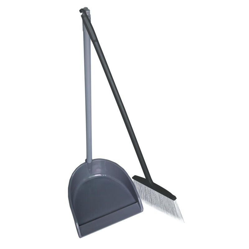 Изображение товара Комплект для уборки щетка и совок серый для малых помещений