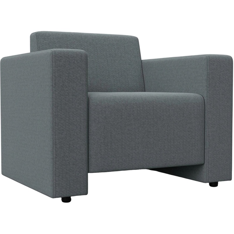 Изображение товара Двухместное кресло Оптима Лига 093 серое из рогожки с пластиковой опорой