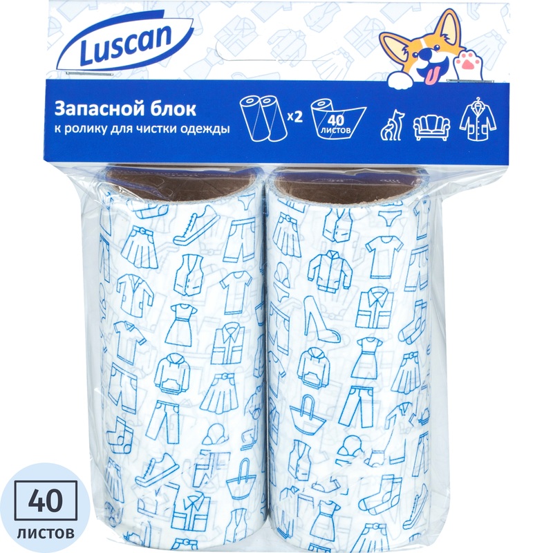Изображение товара Сменный блок для ролика Luscan 40 листов 2 штуки в упаковке