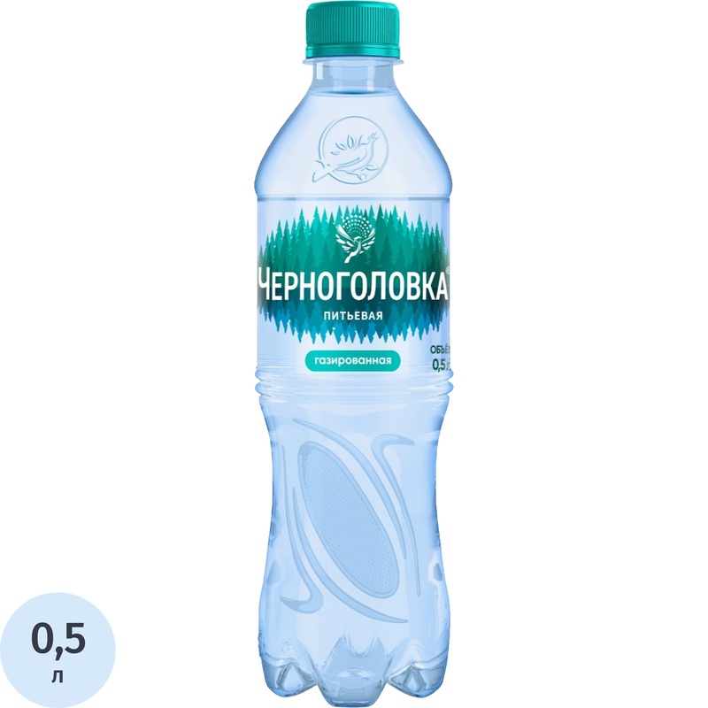 Изображение товара Вода питьевая Черноголовка газированная 0.5 л