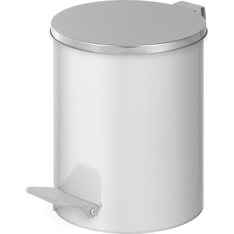 Изображение товара Мусорное ведро 7 л из оцинкованной стали с педалью крышкой серебристое