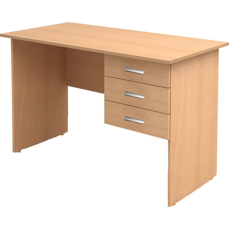 Изображение товара Стол прямой Канц СК27.10 с тумбой буковый невский 1200х600х750 мм