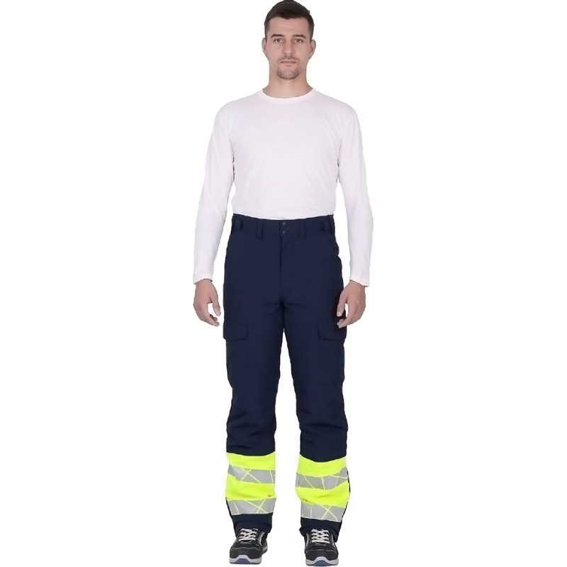 Изображение товара Зимние рабочие брюки Active с СОП синие жёлтые защитные утепленные