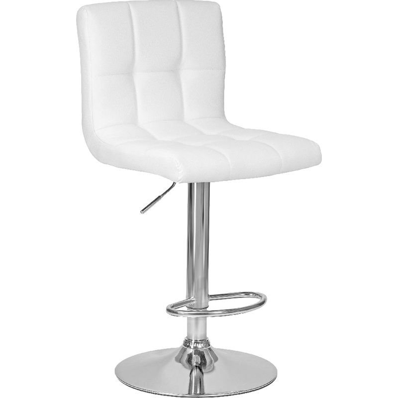 Изображение товара Барный стул Dobrin Candy белый хромированный с регулировкой высоты и вращением