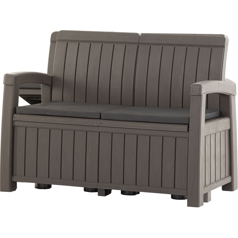 Изображение товара Диван садовый Helex Positano двухместный мокко с подушками Россия