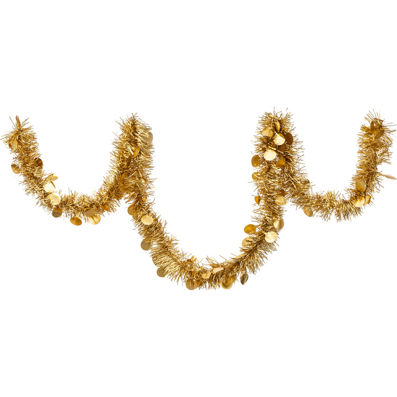 Изображение товара Мишура ёлочная новогодняя золотистая 200x9 см
