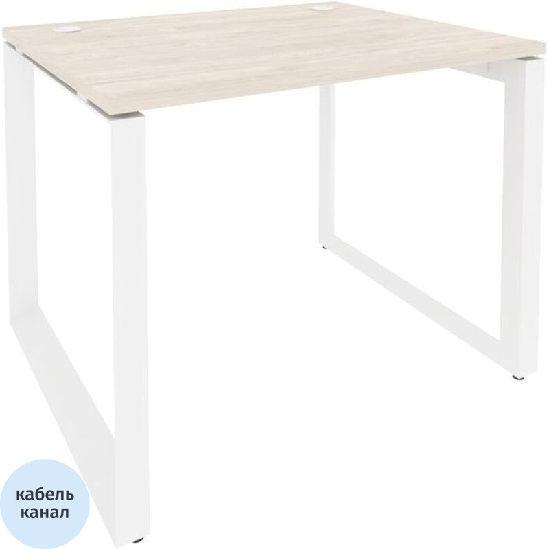 Изображение товара Стол прямой ONIX-О O.MO-SP-1.8 белый из ЛДСП с металлическим каркасом 980х800х750 мм